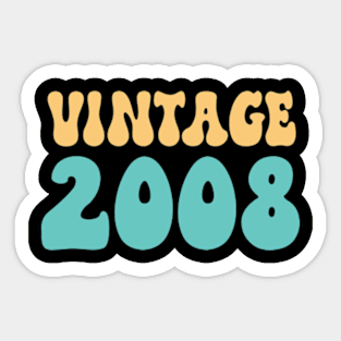 groovy 2008 birthday retro Sticker